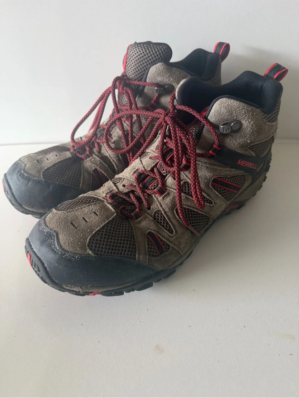Merrell Men's Brown and Red Trail Mid-Height Boots